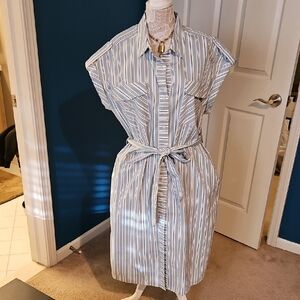 Nordstrom Striped Button-Up Shirt Dress